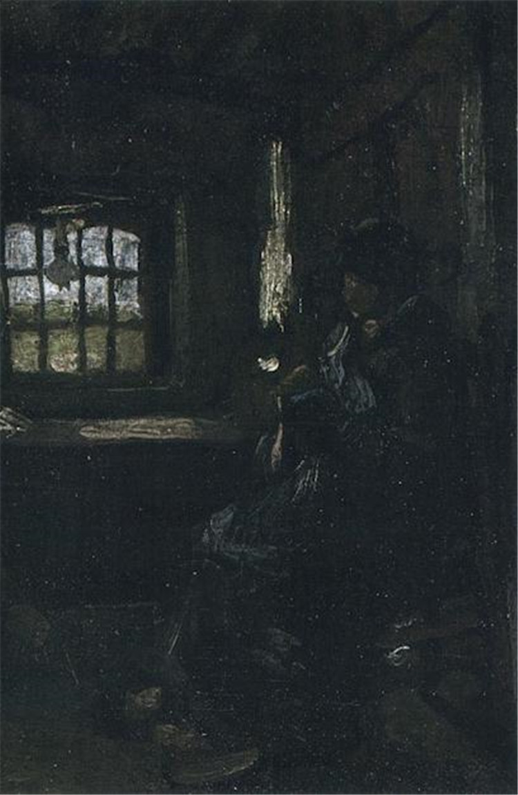 Peasant Woman Darning Stockings